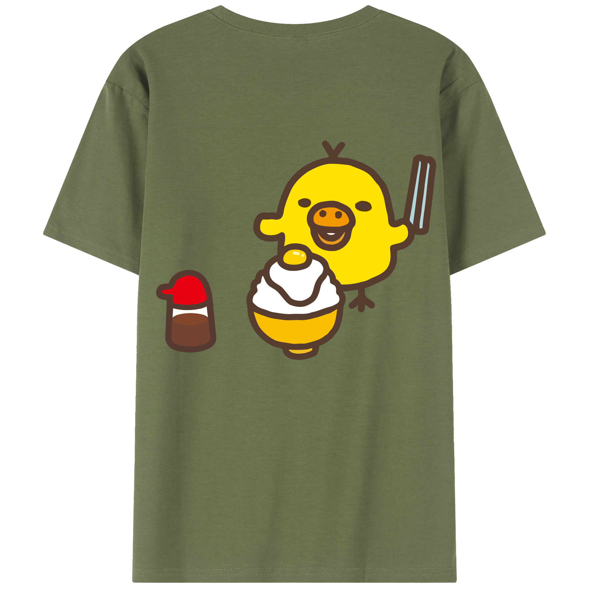 （画像用） リラックマ リラックマ キイロイトリ Rilakkuma Korilakkuma Kiiroitori 綿100％半袖Tシャツ（背面プリント）